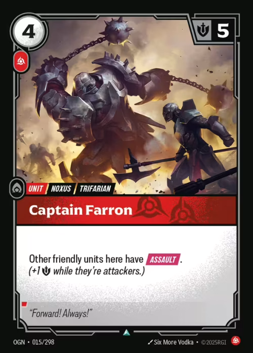 Captain Farron - Origins Riftbound spoiler