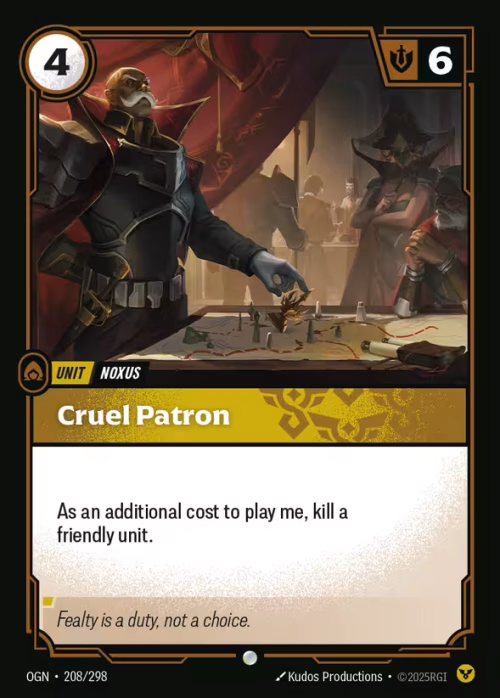 Cruel Patron - Origins Riftbound spoiler