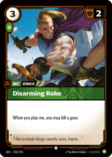 Disarming Rake - Spiritforged Riftbound spoiler