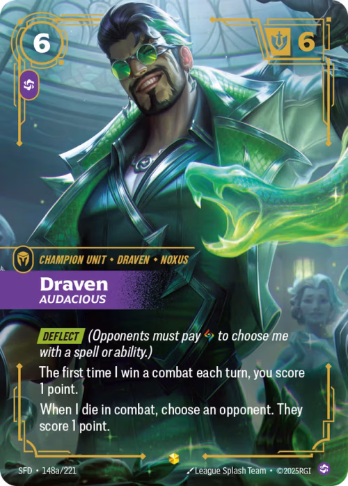 Draven, Audacious 2 - Spiritforged Riftbound spoiler