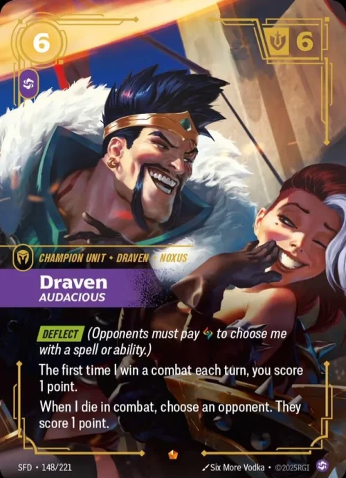 Draven, Audacious - Spiritforged Riftbound spoiler