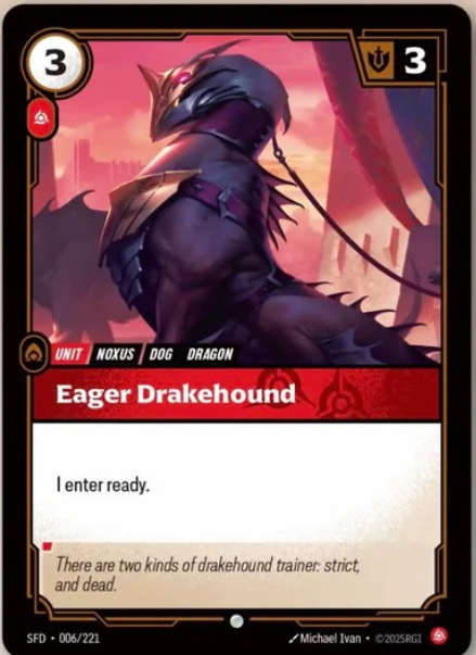 Eager Drakehound - Spiritforged Riftbound spoiler