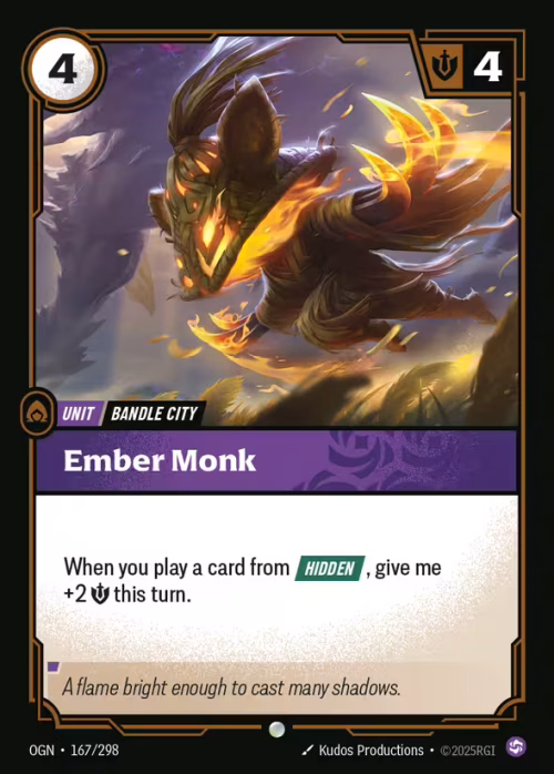 Ember Monk - Origins Riftbound spoiler