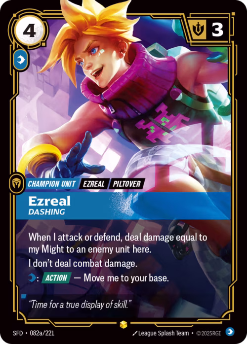 Ezreal, Dashing 2 - Spiritforged Riftbound spoiler