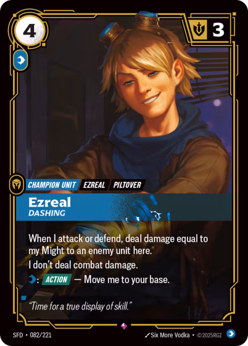 Ezreal, Dashing - Spiritforged Riftbound spoiler