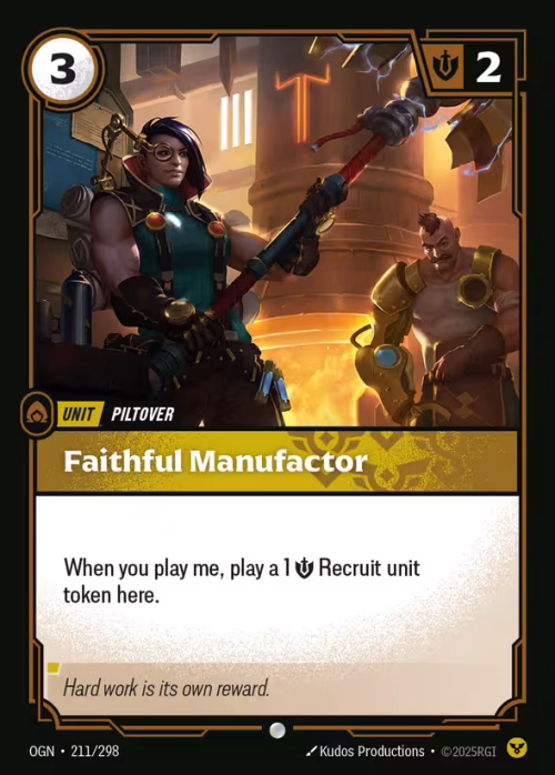 Faithful Manufactor - Origins Riftbound spoiler
