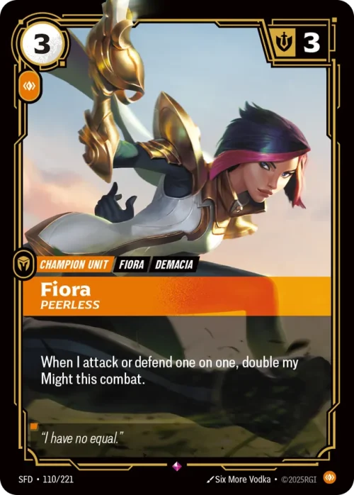 Fiora, Peerless 2 - Spiritforged Riftbound spoiler