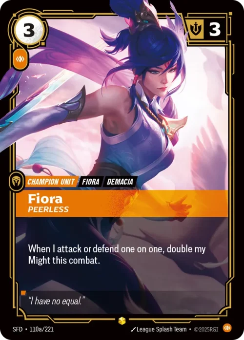 Fiora, Peerless - Spiritforged Riftbound spoiler