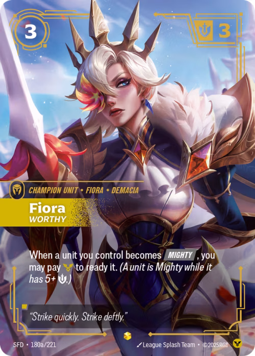 Fiora, Worthy 2 - Spiritforged Riftbound spoiler