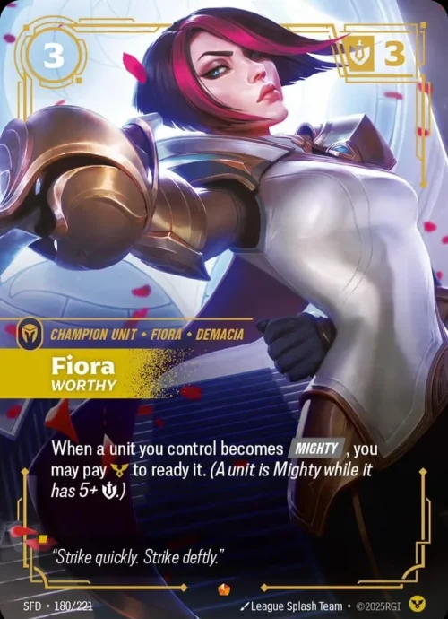 Fiora, Worthy - Spiritforged Riftbound spoiler