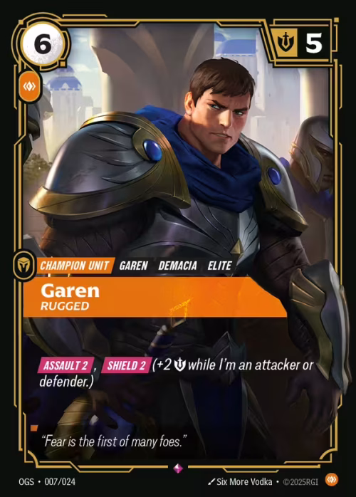 Garen, Rugged - Proving Grounds Riftbound spoiler