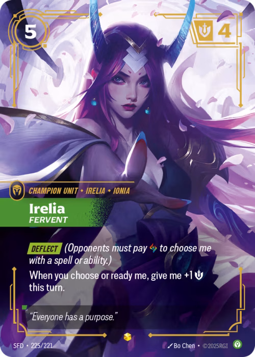 Irelia, Fervent 3 - Spiritforged Riftbound spoiler