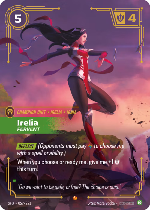 Irelia, Fervent - Spiritforged Riftbound spoiler