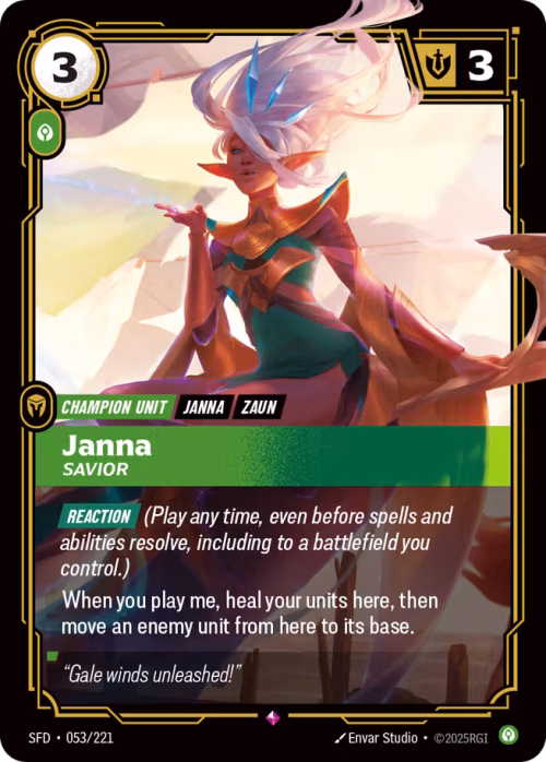Janna, Savior - Spiritforged Riftbound spoiler
