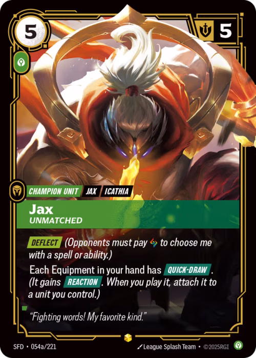 Jax, Unmatched - Spiritforged Riftbound spoiler