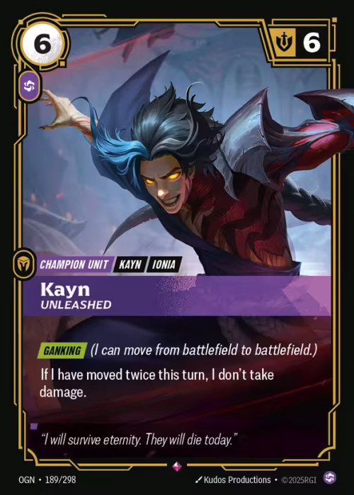 Kayn, Unleashed - Origins Riftbound spoiler