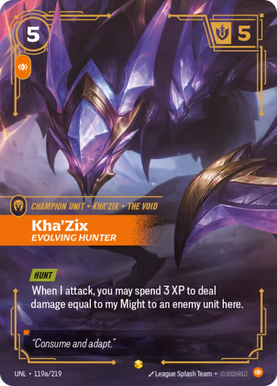 Kha'Zix, Evolving Hunter 2 - Unleashed Riftbound spoiler