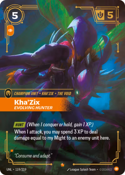 Kha'Zix, Evolving Hunter - Unleashed Riftbound spoiler