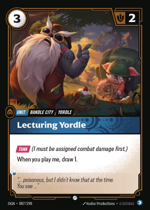 Lecturing Yordle - Origins Riftbound spoiler