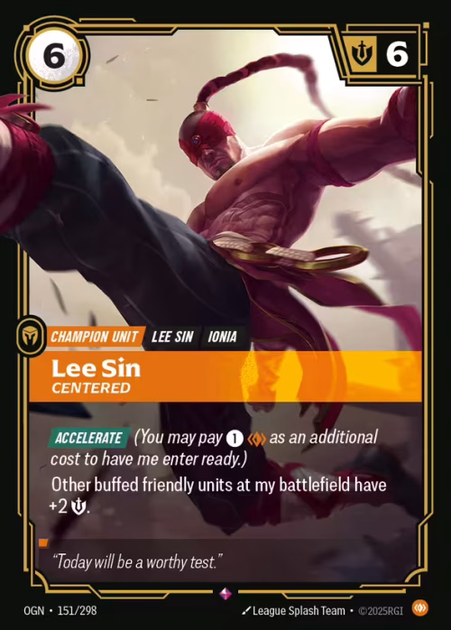 Lee Sin, Centered - Origins Riftbound spoiler