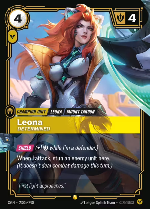 Leona, Determined 2 - Origins Riftbound spoiler
