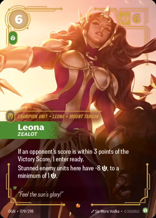 Leona, Zealot - Origins Riftbound spoiler