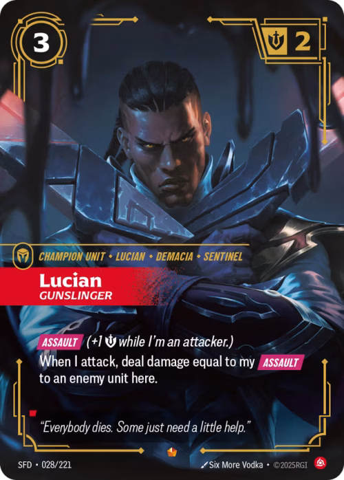 Lucian, Gunslinger - Spiritforged Riftbound spoiler