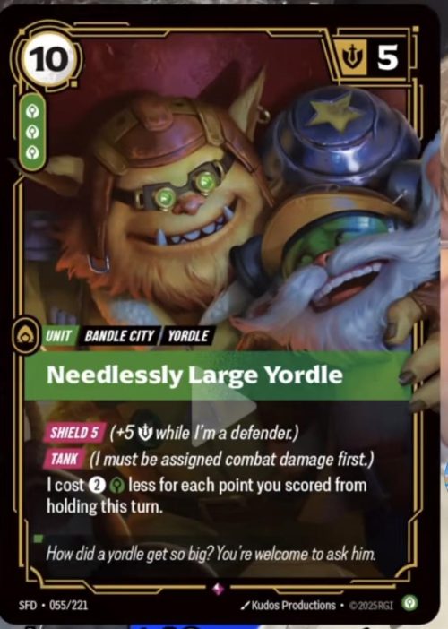 Needlessly Large Yordle - Spiritforged Riftbound spoiler