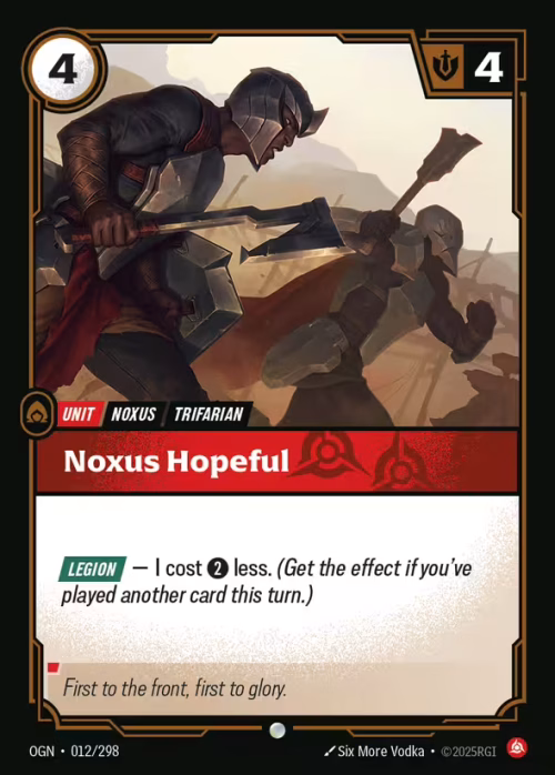 Noxus Hopeful - Origins Riftbound spoiler