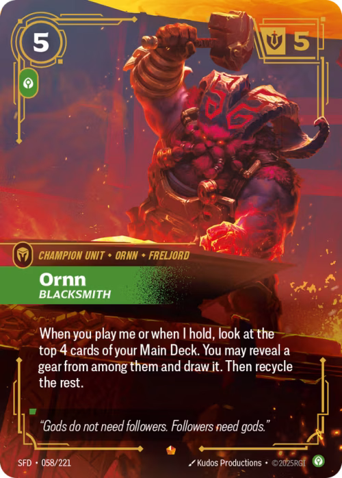 Ornn, Blacksmith - Spiritforged Riftbound spoiler