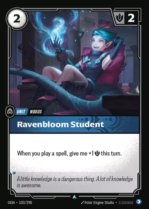 Ravenbloom Student - Origins Riftbound spoiler