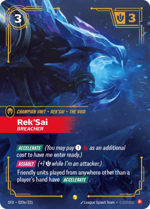 Rek'Sai, Breacher 2 - Spiritforged Riftbound spoiler