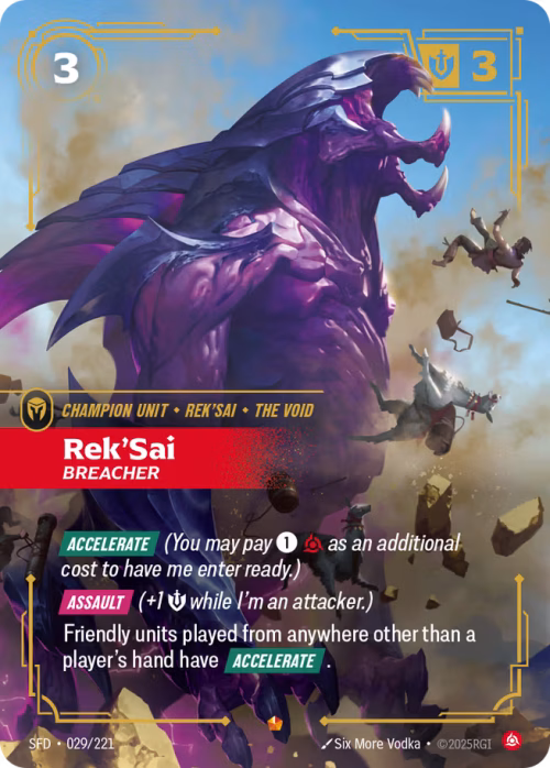 Rek'Sai, Breacher - Spiritforged Riftbound spoiler