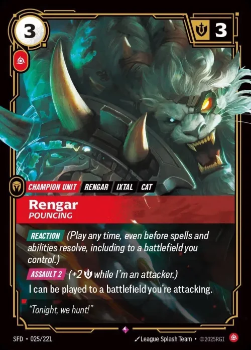Rengar, Pouncing - Spiritforged Riftbound spoiler