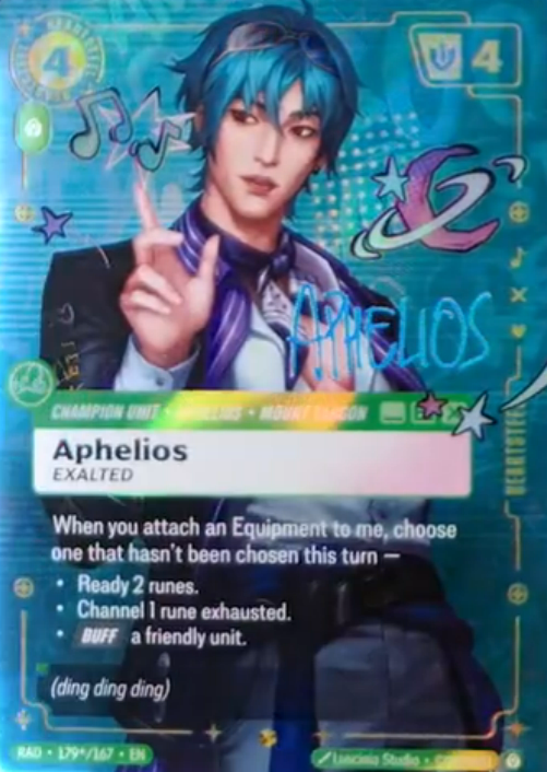 Aphelios, Exalted - Radiance Riftbound spoiler