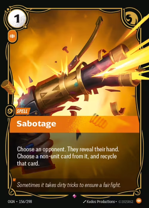 Sabotage - Origins Riftbound spoiler