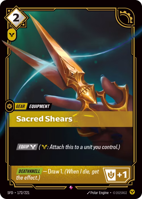 Sacred Shears - Spiritforged Riftbound spoiler