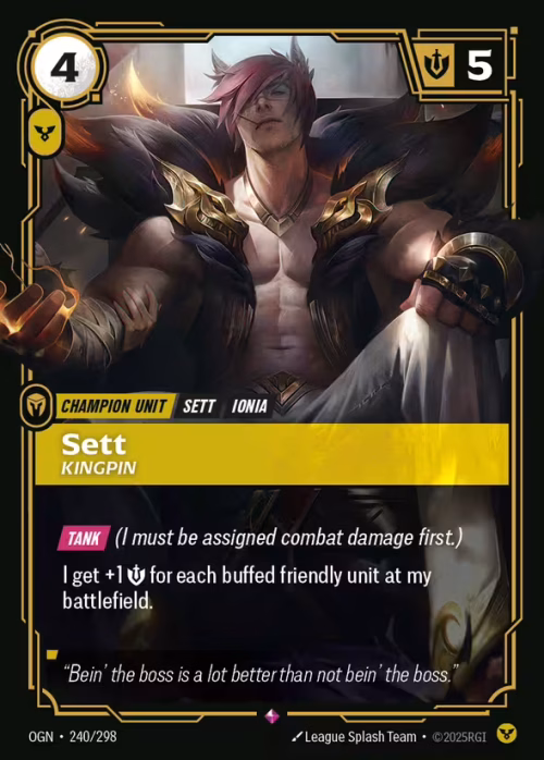 Sett, Kingpin - Origins Riftbound spoiler