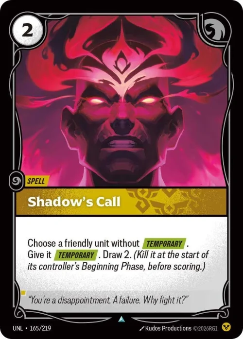 Shadow's Call - Unleashed Riftbound spoiler