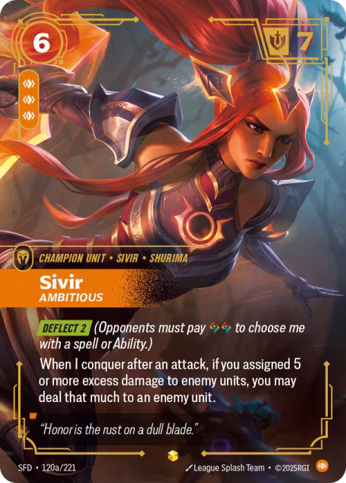 Sivir, Ambitious 2 - Spiritforged Riftbound spoiler