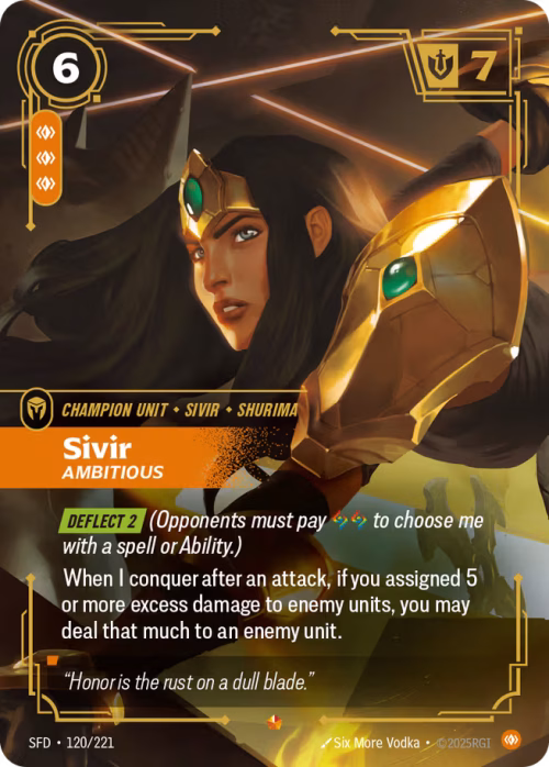 Sivir, Ambitious - Spiritforged Riftbound spoiler