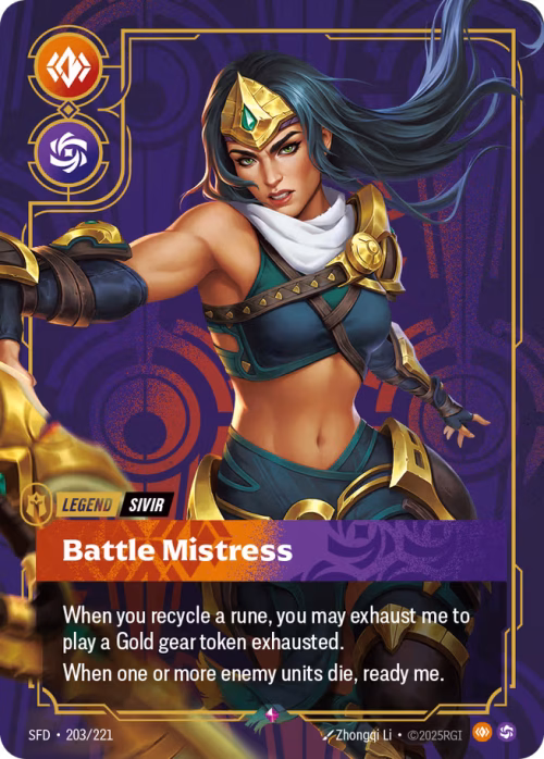 Sivir, Battle Mistress - Spiritforged Riftbound spoiler