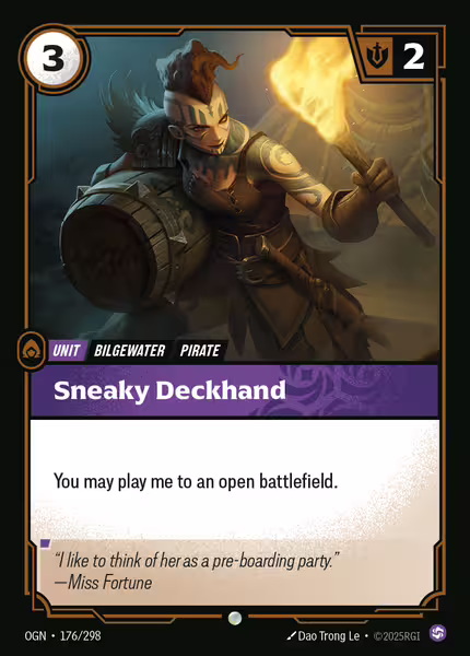 Sneaky Deckhand - Origins Riftbound spoiler