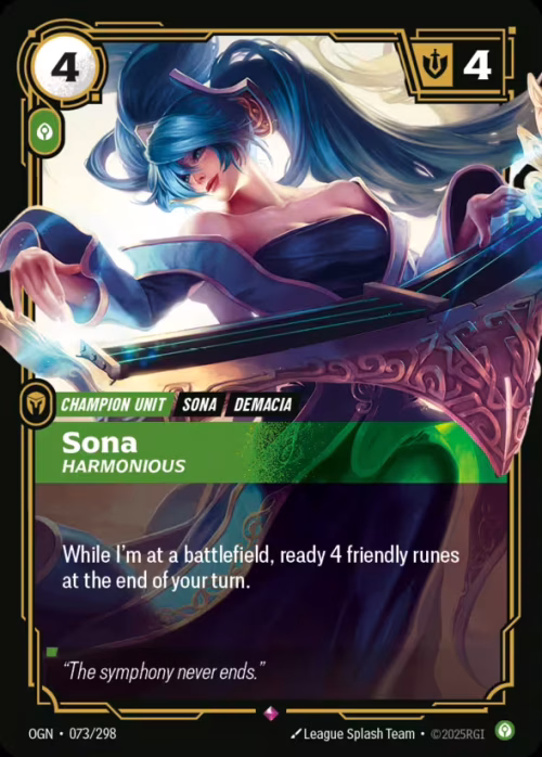 Sona, Harmonious - Origins Riftbound spoiler