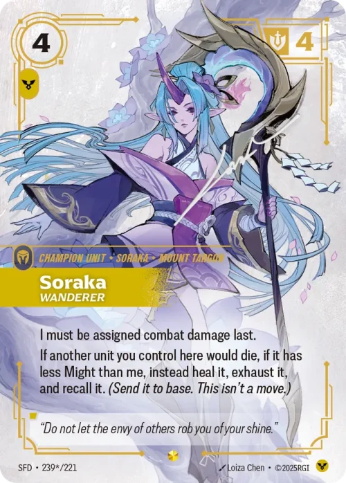 Soraka, Wanderer 2 - Spiritforged Riftbound spoiler