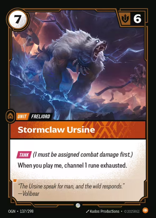 Stormclaw Ursine - Origins Riftbound spoiler