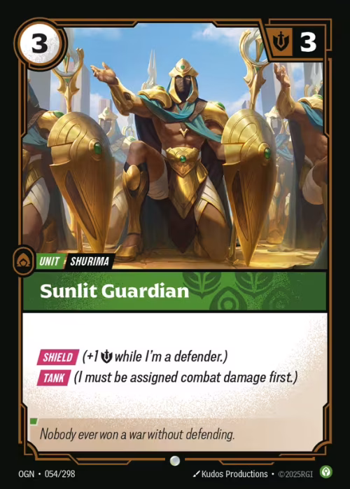Sunlit Guardian - Origins Riftbound spoiler