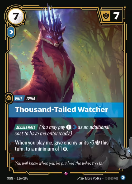Thousand-Tailed Watcher - Origins Riftbound spoiler