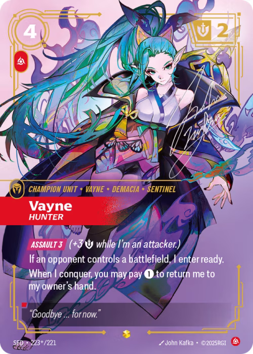 Vayne, Hunter - Spiritforged Riftbound spoiler