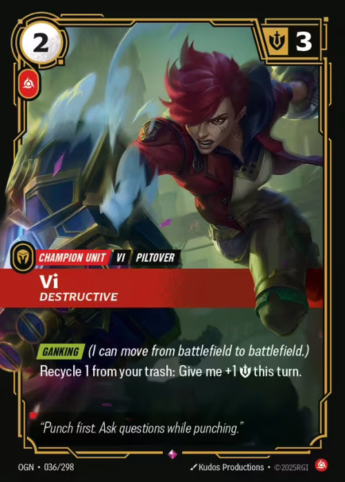 Vi, Destructive - Origins Riftbound spoiler